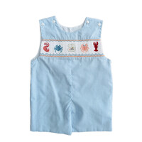 Lulu Bebe Under the Sea Smocked Shortall