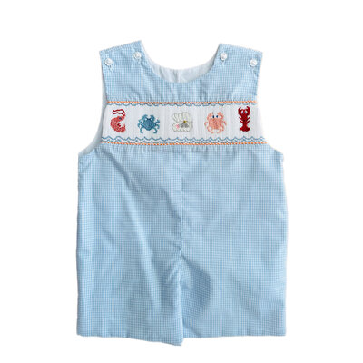 Lulu Bebe Under the Sea Smocked Shortall