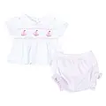 Magnolia Baby Ahoy Baby Classics Pink Smocked Ruffle Diaper Set