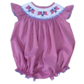 Lulu Bebe Flag Angel Sleeve Smocked Bishop Bubble