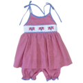 Lulu Bebe Flag Smocked Spaghetti Strap Short Set