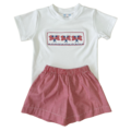 Lulu Bebe Flag Smocked Short Set