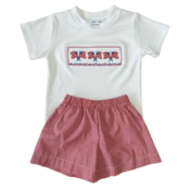 Lulu Bebe Flag Smocked Short Set