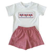 Lulu Bebe Flag Smocked Short Set