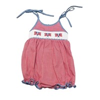 Lulu Bebe Flag Smocked Spaghetti Strap Bubble