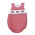 Lulu Bebe Flag Smocked Red Gingham Boy Bubble