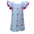 Pineapple Embroidered Shift Dress