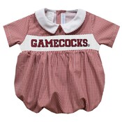 Vive La Fete South Carolina Gamecocks Garnet Gingham Smocked Boy Bubble