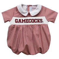 Vive La Fete South Carolina Gamecocks Garnet Gingham Smocked Boy Bubble