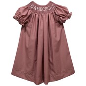 Vive La Fete South Carolina Gamecocks Smocked Maroon Gingham Bishop