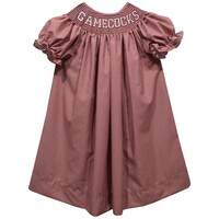 Vive La Fete South Carolina Gamecocks Smocked Maroon Gingham Bishop