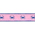 Preston Leather Blue Crab on Pink, Navy Cotton Web Belt w/ Leather Tabs