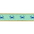 Preston Leather Blue Crab on Green, Khaki Cotton Web Belt w/ Leather Tabs