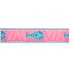 Preston Leather Blue Lobster on Pink, White Cotton Web Belt w/ Leather Tabs