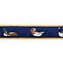 Preston Leather Waterfowl on Navy, Khaki Cotton Web Belt w/ Leather Tabs