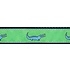 Preston Leather Blue Alligator on Green, Navy Cotton Web Belt w/ Leather Tabs