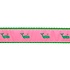 Preston Leather Kelly Whale on Pink, Green Cotton Web Belt w/ Leather Tabs