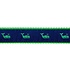 Preston Leather Green Whale on Navy, Green Cotton Web Belt w/ Leather Tabs