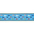 Preston Leather Yacht Club on Lt. Blue, Navy Cotton Web Belt w/ Leather Tabs