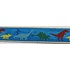 Preston Leather Dinosaurs on Blue, Natural Cotton Web Belt w/ Leather Tabs