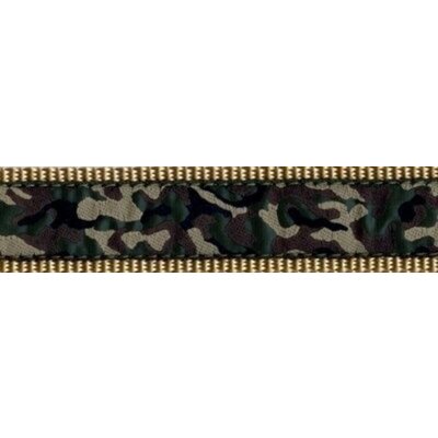Preston Leather Green Camo on Khaki Cotton Web Belt w/ Leather Tabs