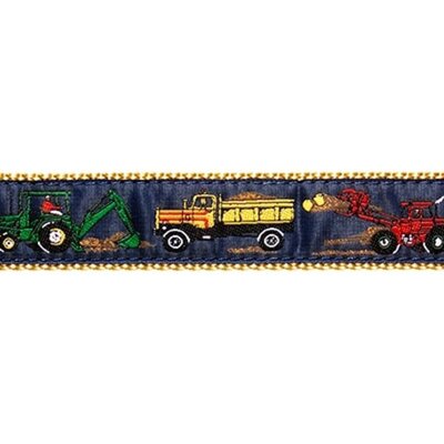 Preston Leather Construction on Navy, Khaki Cotton Web Belt w/ Leather Tabs