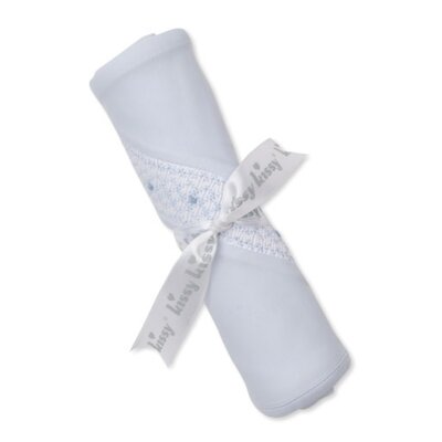 Kissy Kissy Light Blue Blanket w/ Hand Smocking