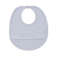Kissy Kissy Light Blue Bib w/ Hand Smocking