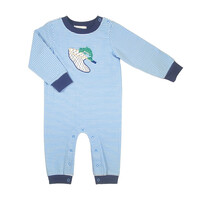 Ishtex Textile Products, Inc Trout Boy's Romper-Blue Stripe