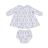 Angel Dear Country Girl Floral Simple L/S Peter Pan Collar Dress/Diaper Cover Set
