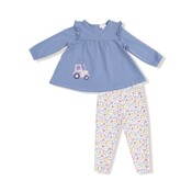 Angel Dear Fall Fruit Floral Ruffle Top French Terry Tunic and Bamboo Legging