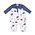 Angel Dear Touchdown Time Navy Romper w/ Contrast Sleeves