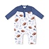 Angel Dear Touchdown Time Navy Romper w/ Contrast Sleeves