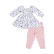 Angel Dear Country Girl Floral Cap Sleeve Dress/Bamboo Legging Set