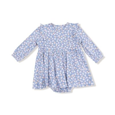 Angel Dear Country Calico Ruffle L/S Bodysuit Dress