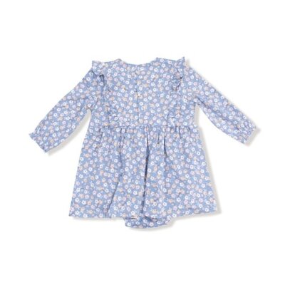 Angel Dear Country Calico Ruffle L/S Bodysuit Dress