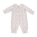 Angel Dear Fall Fruit Floral - Smocked L/S Romper w/ Peter Pan Collar