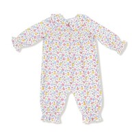 Angel Dear Fall Fruit Floral - Smocked L/S Romper w/ Peter Pan Collar