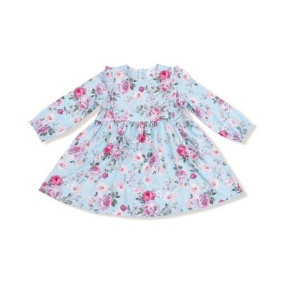 Angel Dear Charlotte Floral - Ruffle L/S Dress + Bamboo Legging