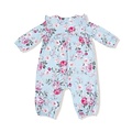 Angel Dear Blue Romance Rose Charlotte Floral Ruffle Sleeve Romper