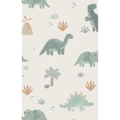 Angel Dear Soft Dinos French Terry- Green Uni Romper