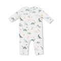 Angel Dear Soft Dinos French Terry- Green Uni Romper