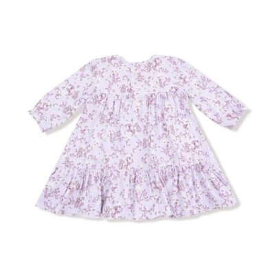 Angel Dear Sweet Dream Florals Smocked Ruffle L/S Tiered Dress/ Legging Set