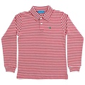 J Bailey Red and White Striped Long Sleeve Polo