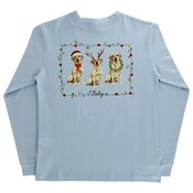 J Bailey Christmas Labs on Lt. Blue LS Logo Tee