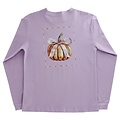 J Bailey Pumpkin on Lavender LS Girls Logo Tee