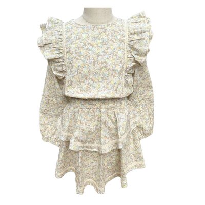 Pleat Collection Tate Dress Icy Floral W/ Lace