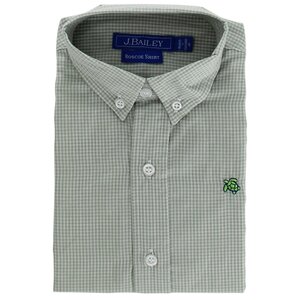 J Bailey Celery Microcheck Button Down