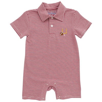 Itsy Bitsy Crimson Game Day Polo Romper