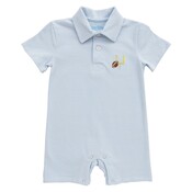 Itsy Bitsy Lt Blue Game Day Polo Romper
